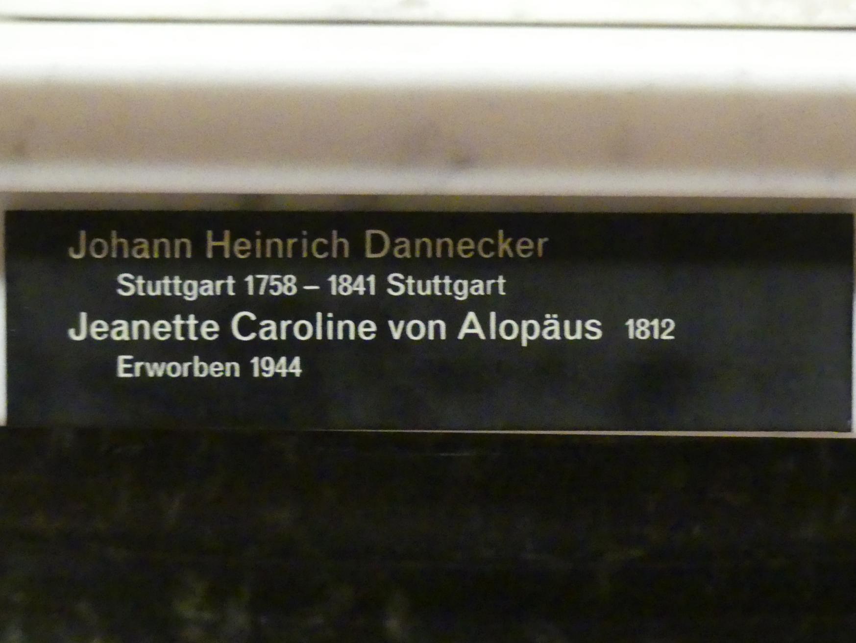 Johann Heinrich Dannecker (1787–1819), Jeanette Caroline von Alopäus, Berlin, Alte Nationalgalerie, Saal 101, Klassizistische Skulpturen, 1812, Bild 2/2