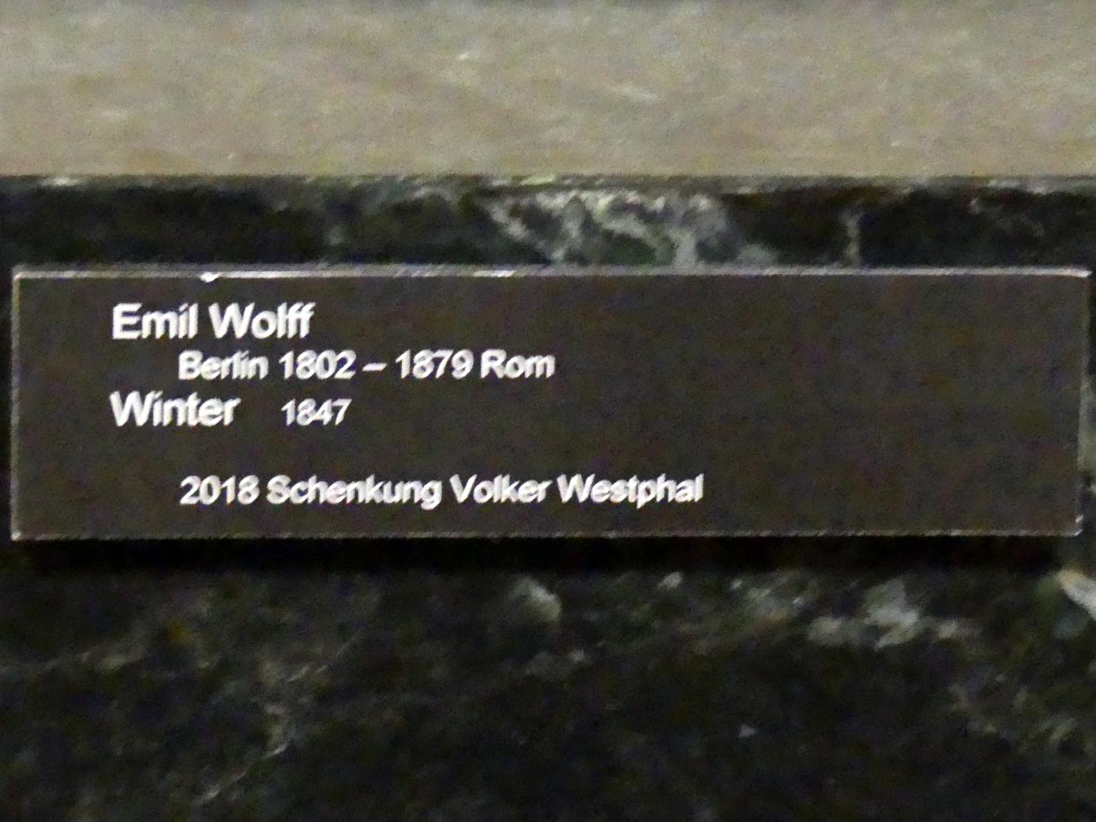 Emil Wolff (1847–1864), Winter, Berlin, Alte Nationalgalerie, Saal 101, Klassizistische Skulpturen, 1847, Bild 2/2