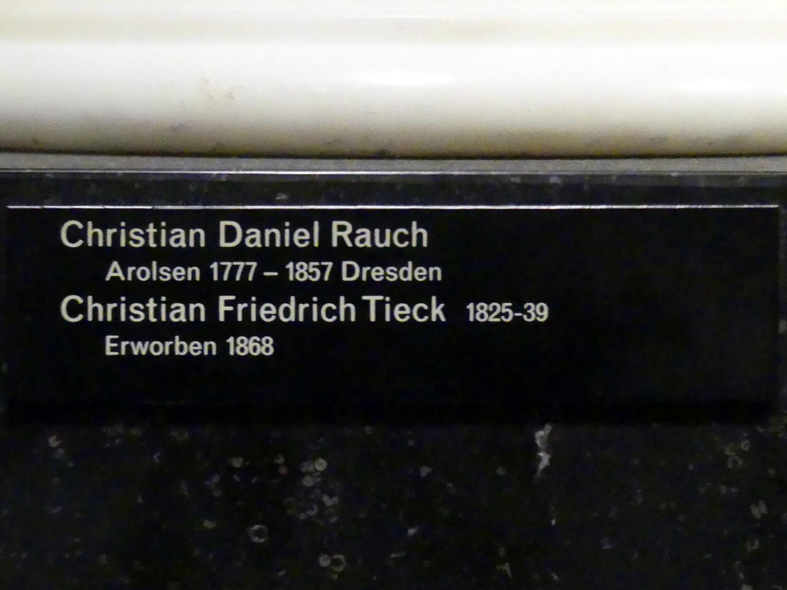 Christian Daniel Rauch (1811–1856), Christian Friedrich Tieck, Berlin, Alte Nationalgalerie, Saal 101, Klassizistische Skulpturen, 1825–1839, Bild 3/3