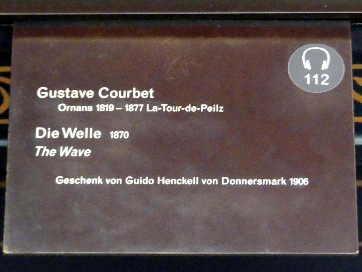 Gustave Courbet (1849–1874), Die Welle, Berlin, Alte Nationalgalerie, Saal 102, Realismus zwischen Constable und Courbet, 1870, Bild 2/2