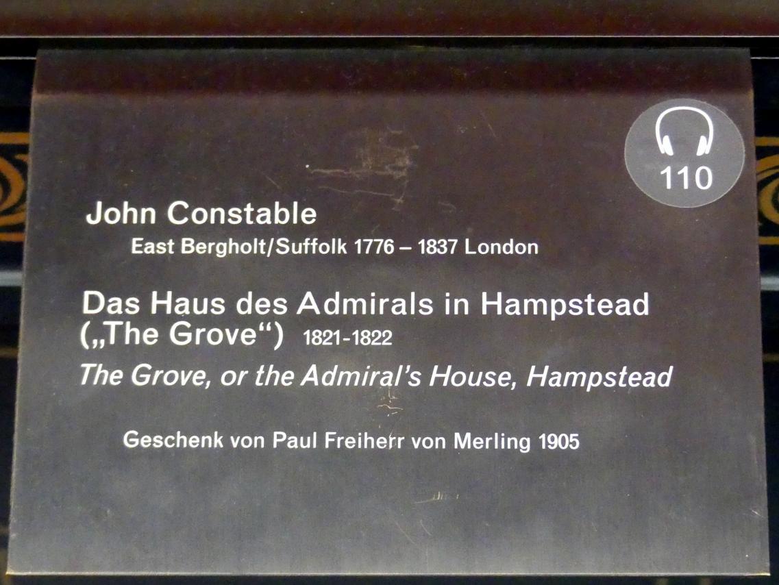 John Constable (1804–1837), Das Haus des Admirals in Hampstead ("The Grove"), Berlin, Alte Nationalgalerie, Saal 102, Realismus zwischen Constable und Courbet, 1821–1822, Bild 2/2