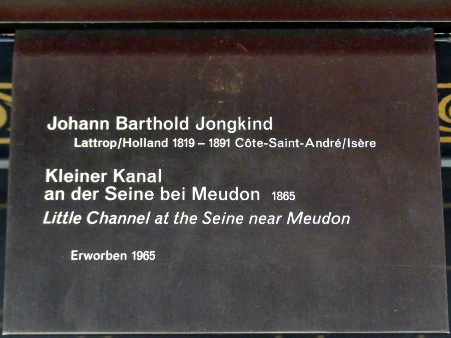 Johan Barthold Jongkind (1854–1877), Kleiner Kanal an der Seine bei Meudon, Berlin, Alte Nationalgalerie, Saal 103, Realismus zwischen Constable und Courbet, 1865, Bild 2/2