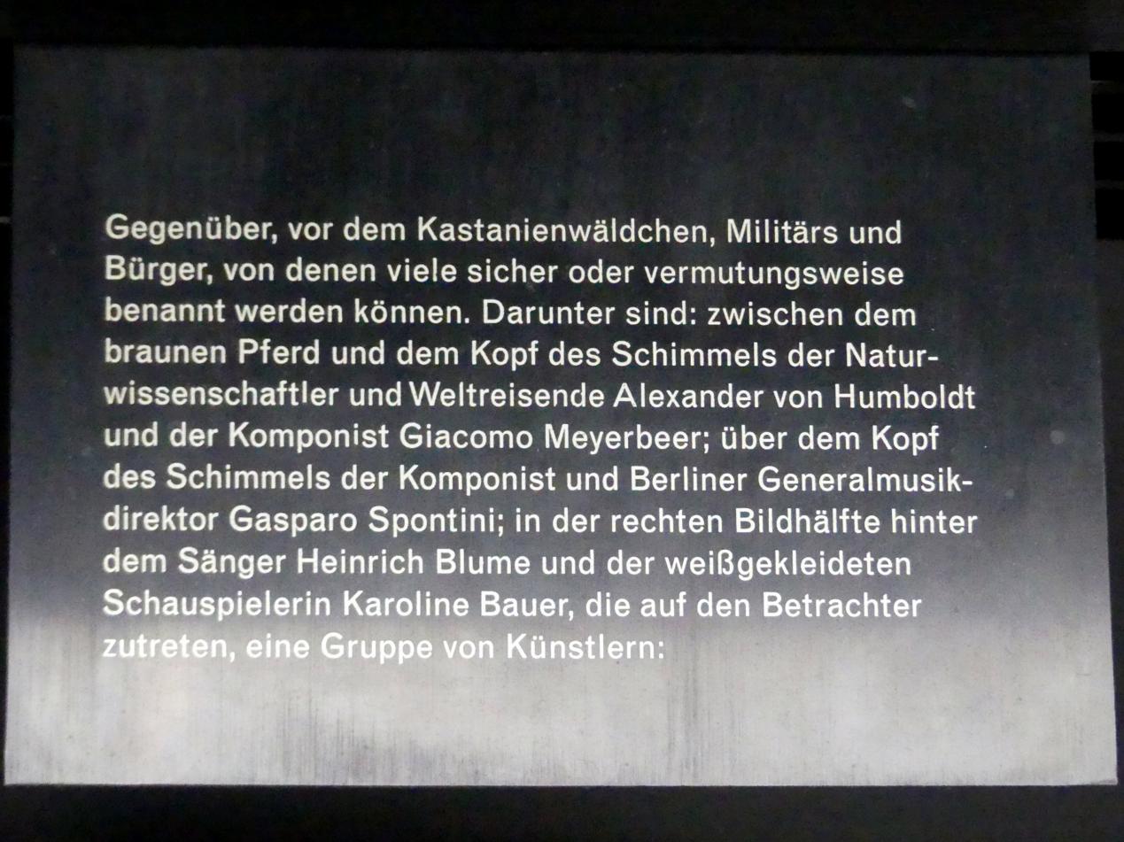 Franz Krüger (1817–1848), Parade auf dem Opernplatz im Jahre 1822, Berlin, Alte Nationalgalerie, Saal 106, Adolph Menzel, Franz Krüger, 1824–1830, Bild 4/5