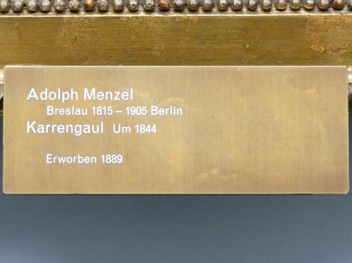 Adolph von Menzel (1844–1888), Karrengaul, Berlin, Alte Nationalgalerie, Saal 111, Adolph Menzel, um 1844, Bild 2/2