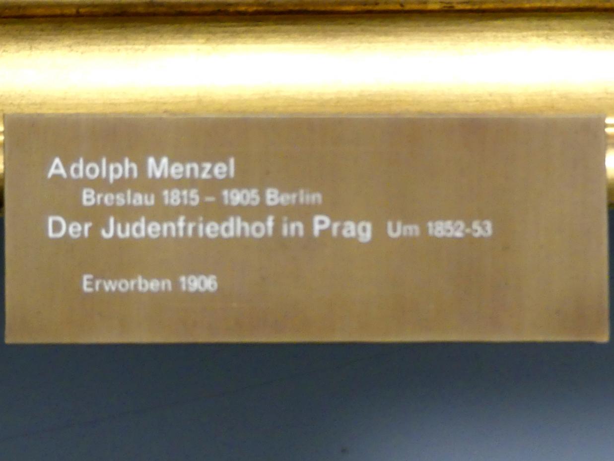 Adolph von Menzel (1844–1888), Der Judenfriedhof in Prag, Berlin, Alte Nationalgalerie, Saal 111, Adolph Menzel, um 1852–1853, Bild 2/2