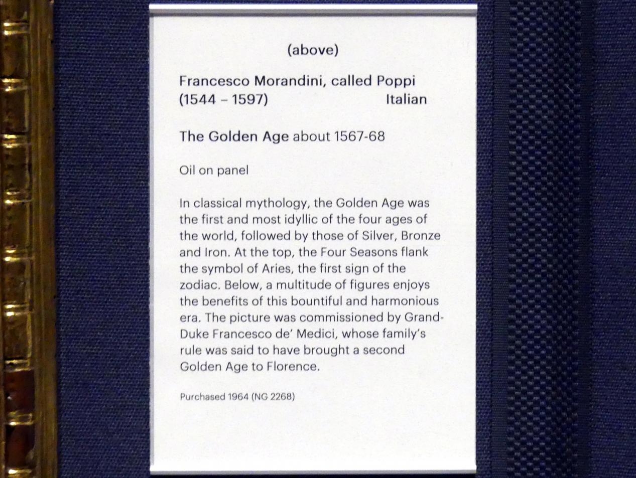 Francesco Morandini (Poppi) (1567), Das Goldene Zeitalter, Edinburgh, Scottish National Gallery, Saal 4, Kabinettstücke, um 1567–1568, Bild 2/2