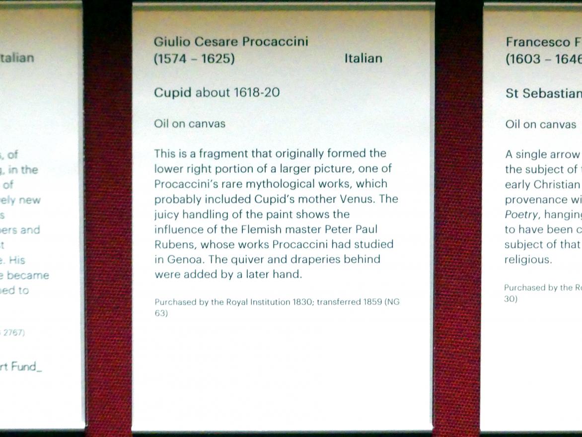 Giulio Cesare Procaccini (1611–1621), Amor, Edinburgh, Scottish National Gallery, Saal 5, Südeuropäischer Barock, um 1618–1620, Bild 2/2