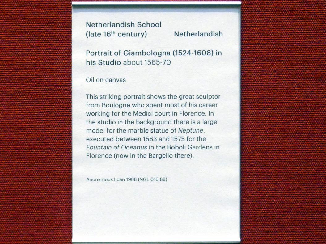 Porträt des Giambologna (1524-1608) in seinem Atelier, Edinburgh, Scottish National Gallery, Saal 5, Südeuropäischer Barock, um 1565–1570, Bild 2/2