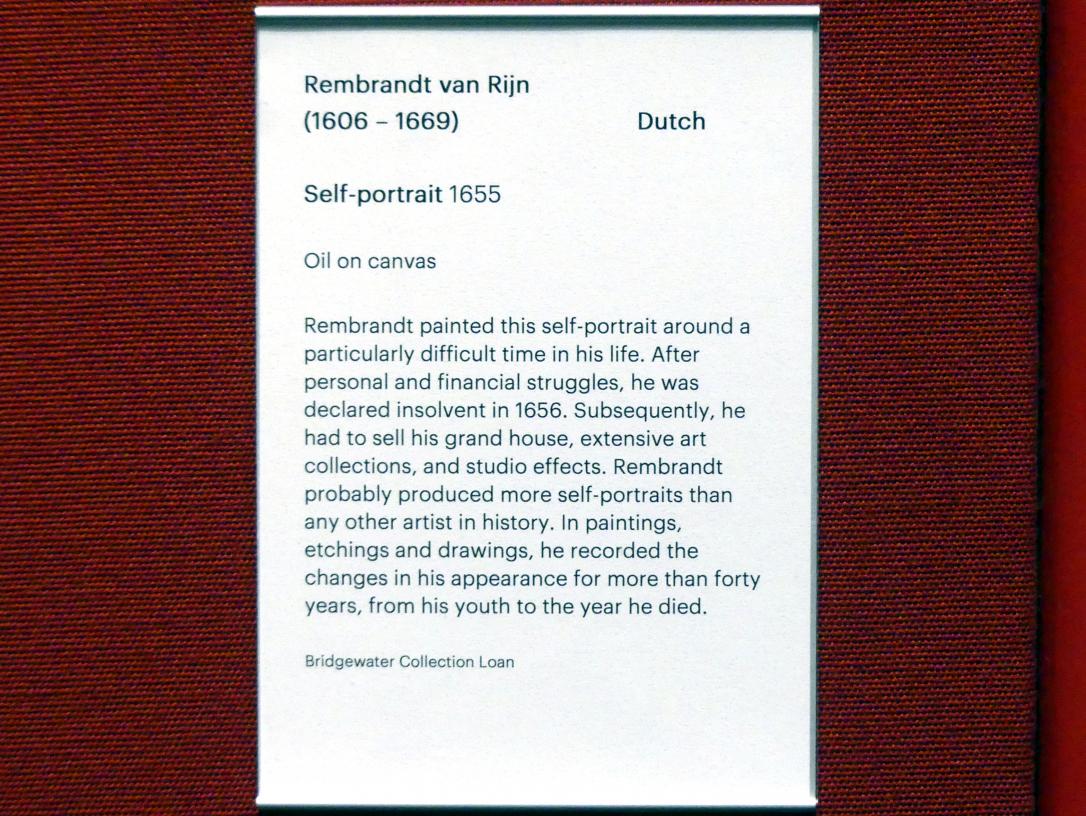 Rembrandt (Rembrandt Harmenszoon van Rijn) (1627–1669), Selbstporträt, Edinburgh, Scottish National Gallery, Saal 7, Niederländische und flämische Malerei, 1655, Bild 2/2