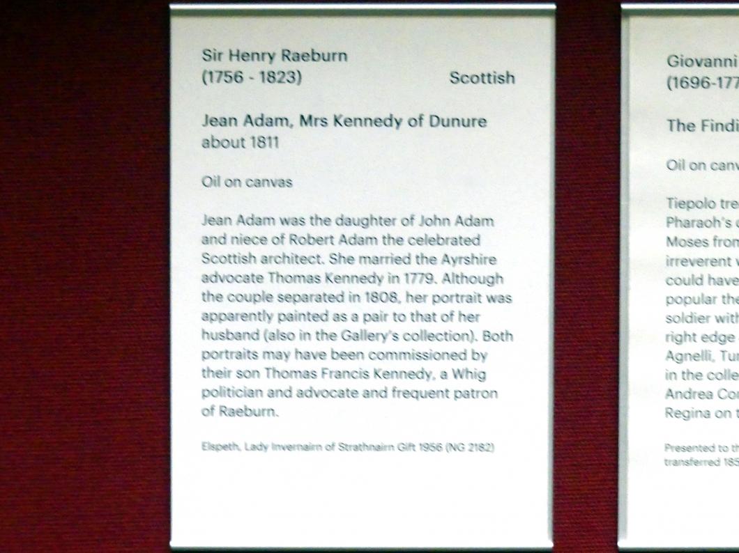 Henry Raeburn (1776–1820), Jean Adam, Mrs Kennedy of Dunure, Edinburgh, Scottish National Gallery, Saal 11, vom Rokoko zur Revolution 1815, um 1811, Bild 2/2