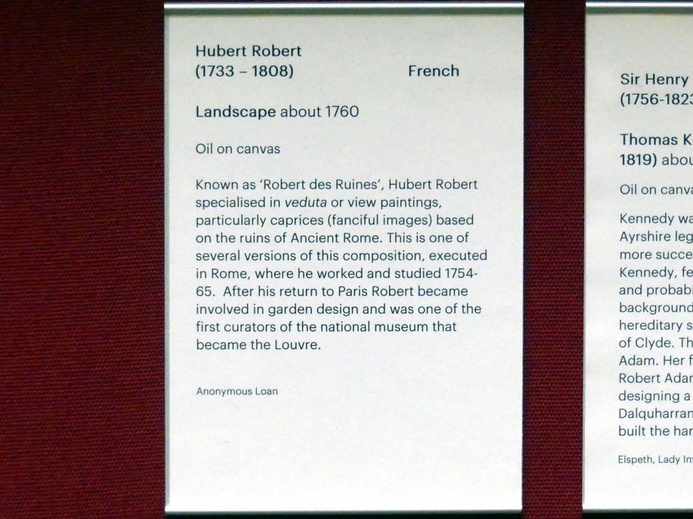 Hubert Robert (1759–1803), Landschaft, Edinburgh, Scottish National Gallery, Saal 11, vom Rokoko zur Revolution 1815, um 1760, Bild 2/2