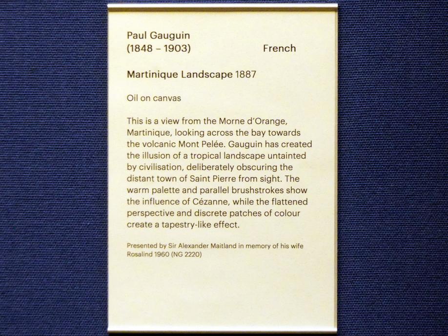 Paul Gauguin (1875–1902), Landschaft auf Martinique, Edinburgh, Scottish National Gallery, Saal 18, Impressionismus und Post-Impressionismus, 1887, Bild 2/2
