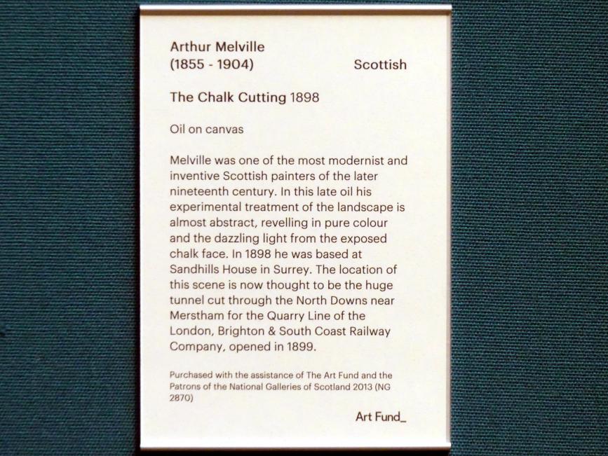 Arthur Melville (1898), Kreideschneiden, Edinburgh, Scottish National Gallery, Saal 17, Einhundert Jahre Schottische Kunst 1820-1920, 1898, Bild 2/2