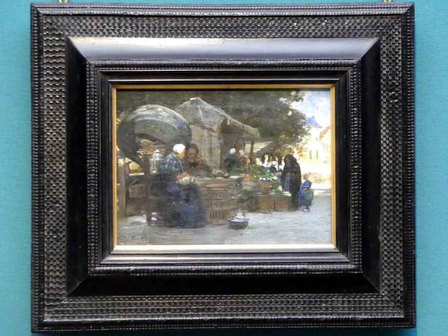 Flora Macdonald Reid (1895), Marktszene in Brügge, Edinburgh, Scottish National Gallery, Saal 17, Einhundert Jahre Schottische Kunst 1820-1920, 1895, Bild 1/2