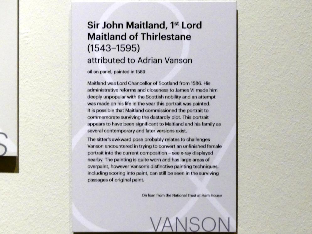 Adrian Vanson (1575–1595), John Maitland, 1st Lord Maitland of Thirlestane (1543-1595), Edinburgh, Scottish National Portrait Gallery, Saal 3, 1589, Bild 2/4
