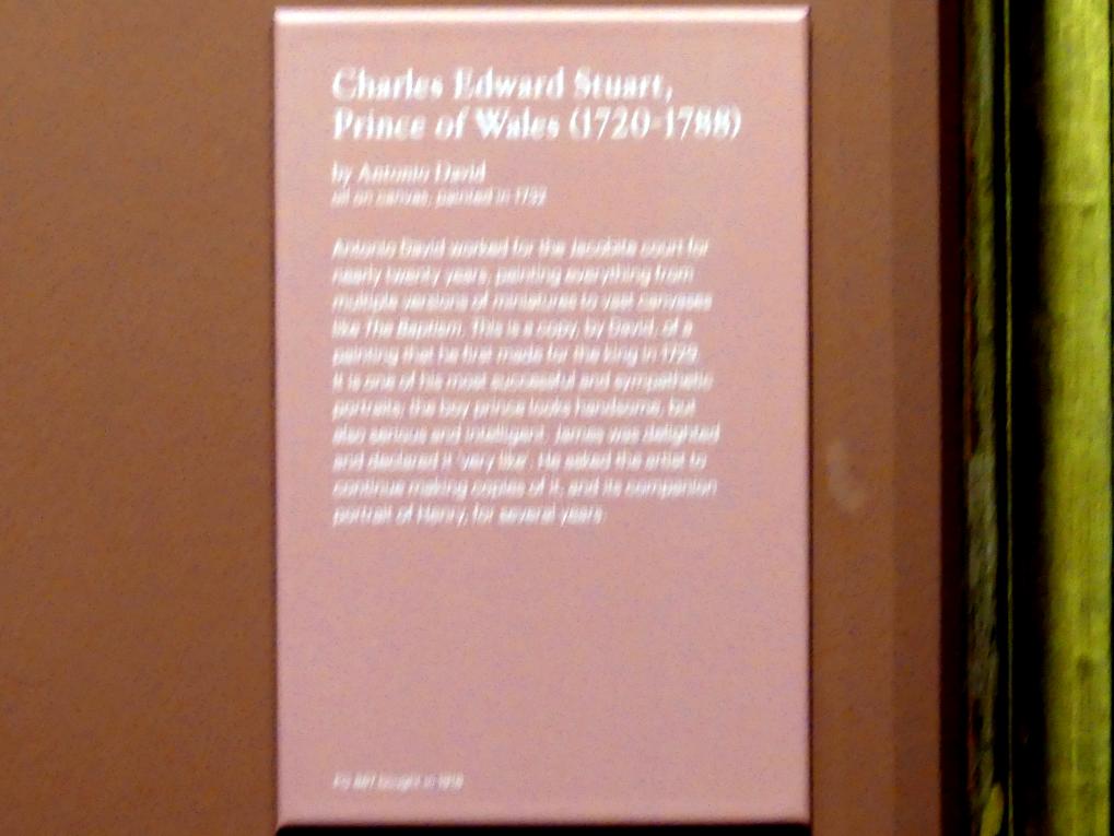 Antonio David (1725–1732), Prinz Charles Edward Stuart (1720 - 1788), Edinburgh, Scottish National Portrait Gallery, Saal 4, 1732, Bild 2/2