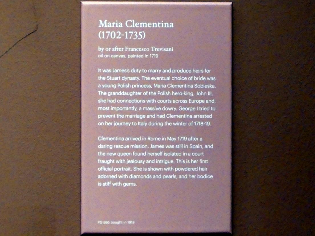Francesco Trevisani (1705–1737), Maria Clementina, Edinburgh, Scottish National Portrait Gallery, Saal 4, 1719, Bild 2/2