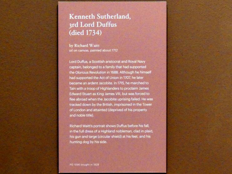 Richard Waitt (1712–1724), Kenneth Sutherland, 3. Lord Duffus (gestorben 1734), Edinburgh, Scottish National Portrait Gallery, Saal 4, um 1712, Bild 2/2