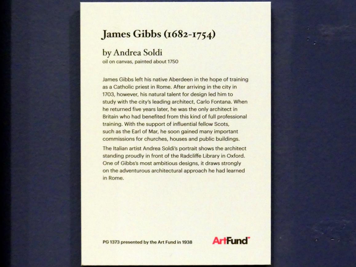 Andrea Soldi (1750), James Gibbs (1682-1754), Edinburgh, Scottish National Portrait Gallery, Saal 5-6, um 1750, Bild 2/2