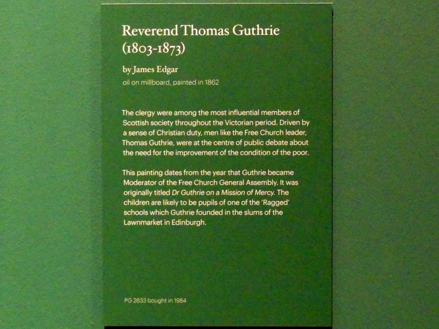 James Edgar (1862), Hochwürden Thomas Guthrie (1803-1873), Edinburgh, Scottish National Portrait Gallery, Saal 10, 1862, Bild 2/2