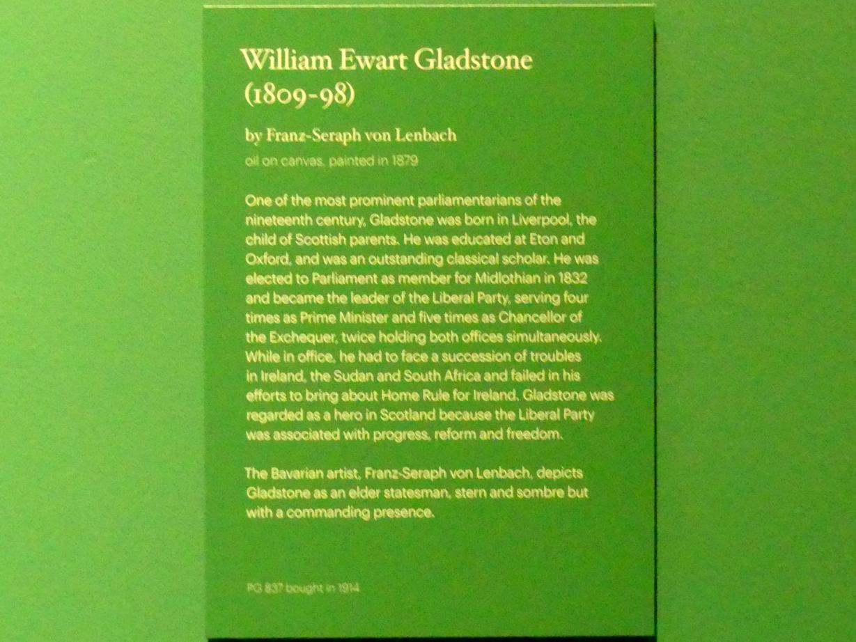 Franz von Lenbach (1858–1903), William Ewart Gladstone (1809-1898), Edinburgh, Scottish National Portrait Gallery, Saal 10, 1879, Bild 2/2