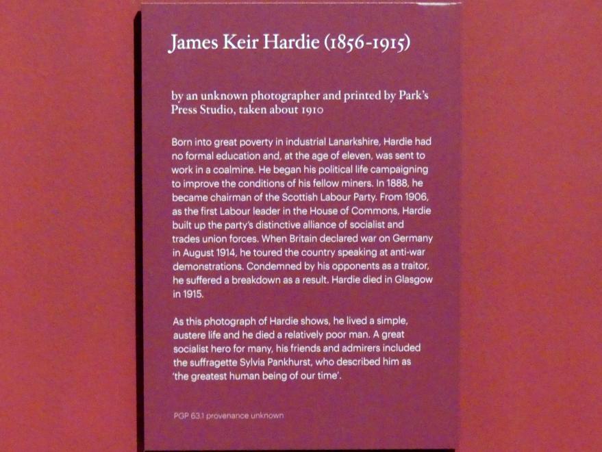 James Keir Hardie (1856-1915), Edinburgh, Scottish National Portrait Gallery, Saal 9, um 1910, Bild 2/2