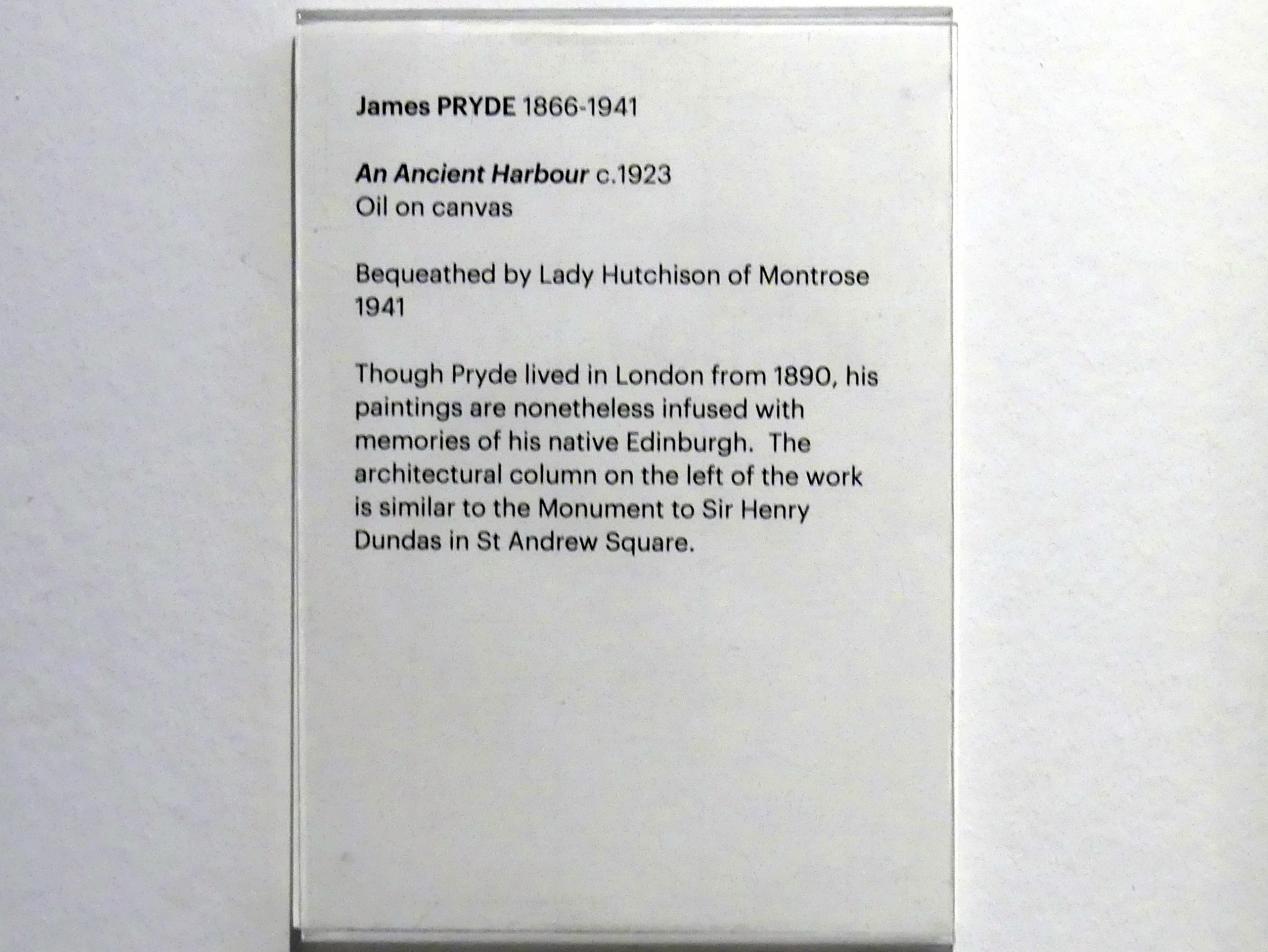 James Pryde (1923), Ein alter Hafen, Edinburgh, Scottish National Gallery of Modern Art, Gebäude One, Saal 13 - Kunst zur Jahrhundertwende, um 1923, Bild 2/2