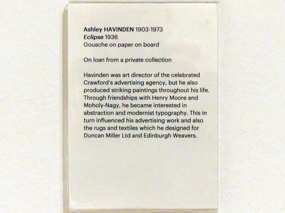 Ashley Havinden (1936), Sonnenfinsternis, Edinburgh, Scottish National Gallery of Modern Art, Gebäude One, Saal 17 - Abstrakte Kunst und Britannien in der Zwischenkriegszeit, 1936, Bild 2/2