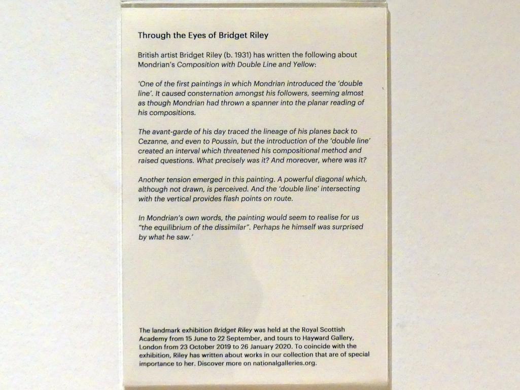 Piet Mondrian (1908–1942), Komposition mit doppelter Linie und Gelb, Edinburgh, Scottish National Gallery of Modern Art, Gebäude One, Saal 17 - Abstrakte Kunst und Britannien in der Zwischenkriegszeit, 1932, Bild 3/3