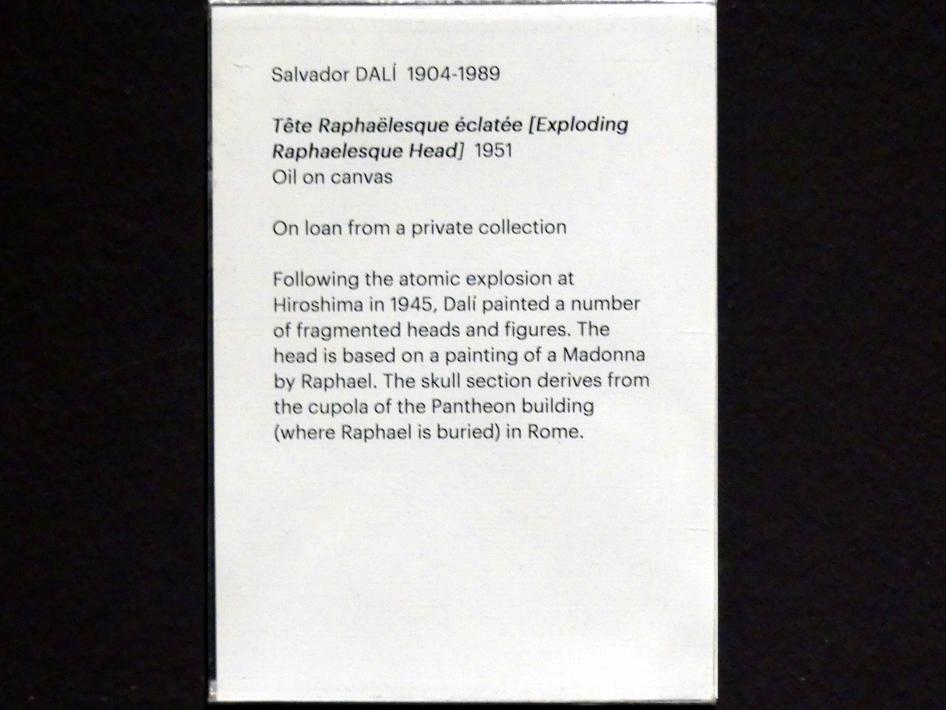 Salvador Dalí (1924–1965), Explodierender Raffaelesker Kopf, Edinburgh, Scottish National Gallery of Modern Art, Gebäude One, Saal 20: jenseits des Realismus - Dada und Surrealismus, 1951, Bild 2/2