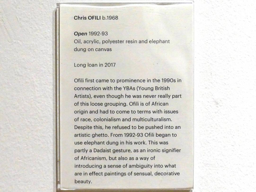 Chris Ofili (1992–2007), Offen, Edinburgh, Scottish National Gallery of Modern Art, Gebäude One, Saal 21: zeitgenössische Künstler, 1992–1993, Bild 2/2
