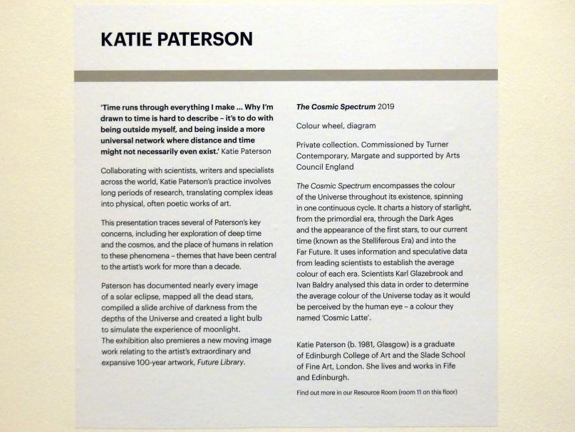 Katie Paterson (2007–2019), Das kosmische Spektrum, Edinburgh, Scottish National Gallery of Modern Art, Gebäude One, Saal 10 - Katie Paterson, 2019, Bild 2/3