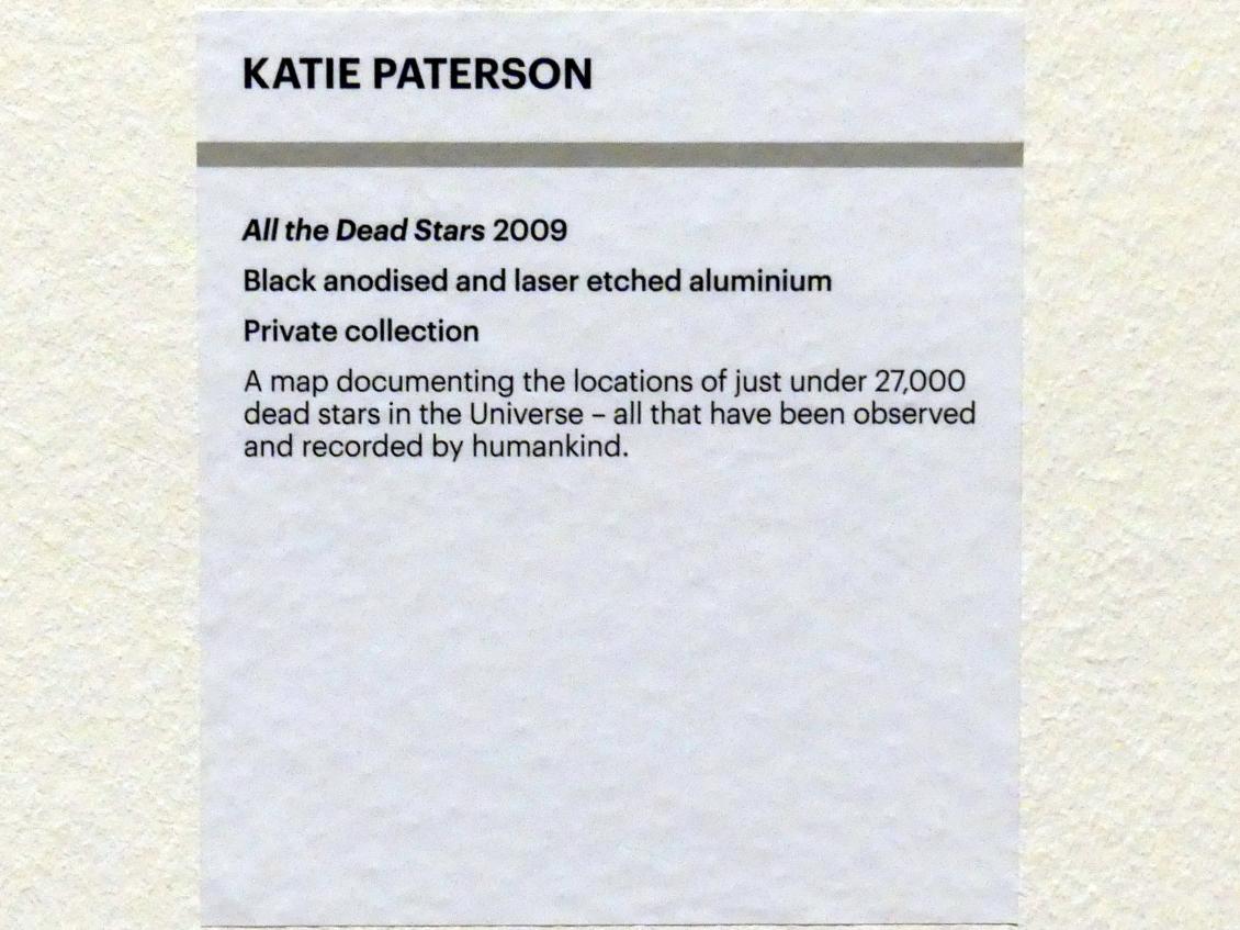 Katie Paterson (2007–2019), Alle toten Sterne, Edinburgh, Scottish National Gallery of Modern Art, Gebäude One, Saal 7 - Katie Paterson, 2009, Bild 3/3