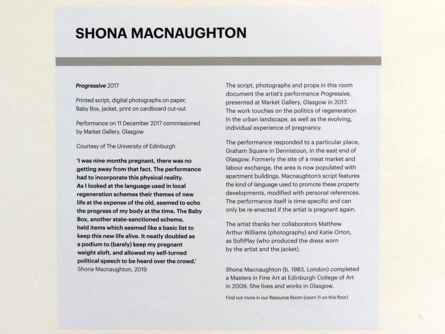 Shona Macnaughton (2017), Progressive, Edinburgh, Scottish National Gallery of Modern Art, Gebäude One, Saal 3 - Shona Macnaughton, 2017, Bild 9/9