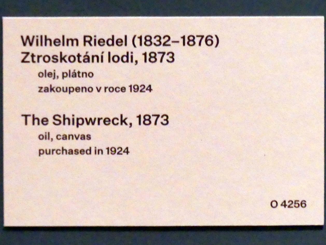Wilhelm Riedel (1861–1873), Schiffswrack, Prag, Nationalgalerie im Messepalast, 1918-1939, Saal 1, 1873, Bild 2/2