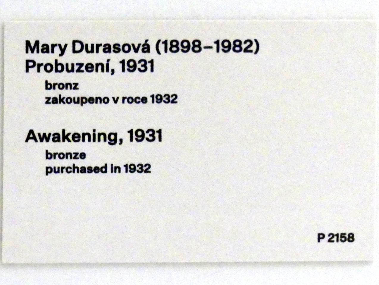 Mary Duras (1928–1937), Aufwachen, Prag, Nationalgalerie im Messepalast, 1918-1939, Saal 1, 1931, Bild 6/6