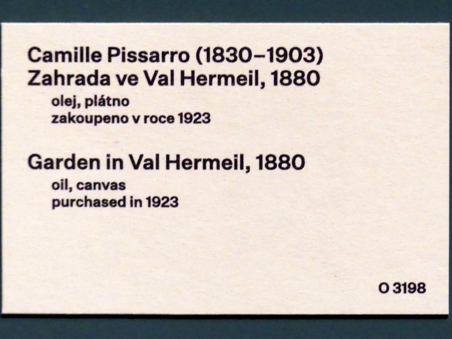 Camille Pissarro (1863–1903), Garten in Val Hermeil, Prag, Nationalgalerie im Messepalast, 1918-1939, Saal 1, 1880, Bild 2/2