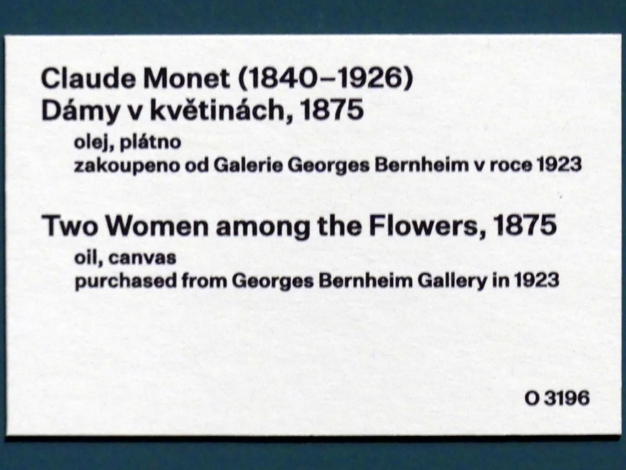 Claude Monet (1864–1925), Zwei Frauen in den Blumen, Prag, Nationalgalerie im Messepalast, 1918-1939, Saal 1, 1875, Bild 2/2