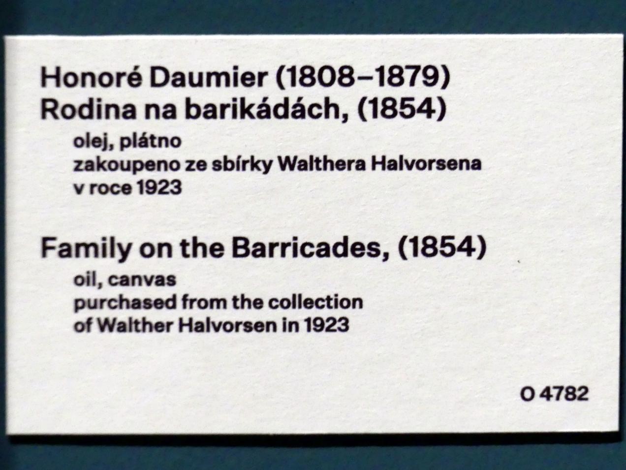 Honoré Daumier (1840–1868), Familie auf den Barrikaden, Prag, Nationalgalerie im Messepalast, 1918-1939, Saal 1, 1854, Bild 2/2