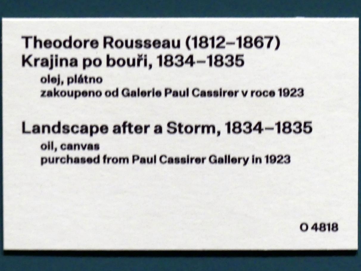 Théodore Rousseau (1827–1862), Landschaft nach einem Sturm, Prag, Nationalgalerie im Messepalast, 1918-1939, Saal 1, 1834–1835, Bild 2/2