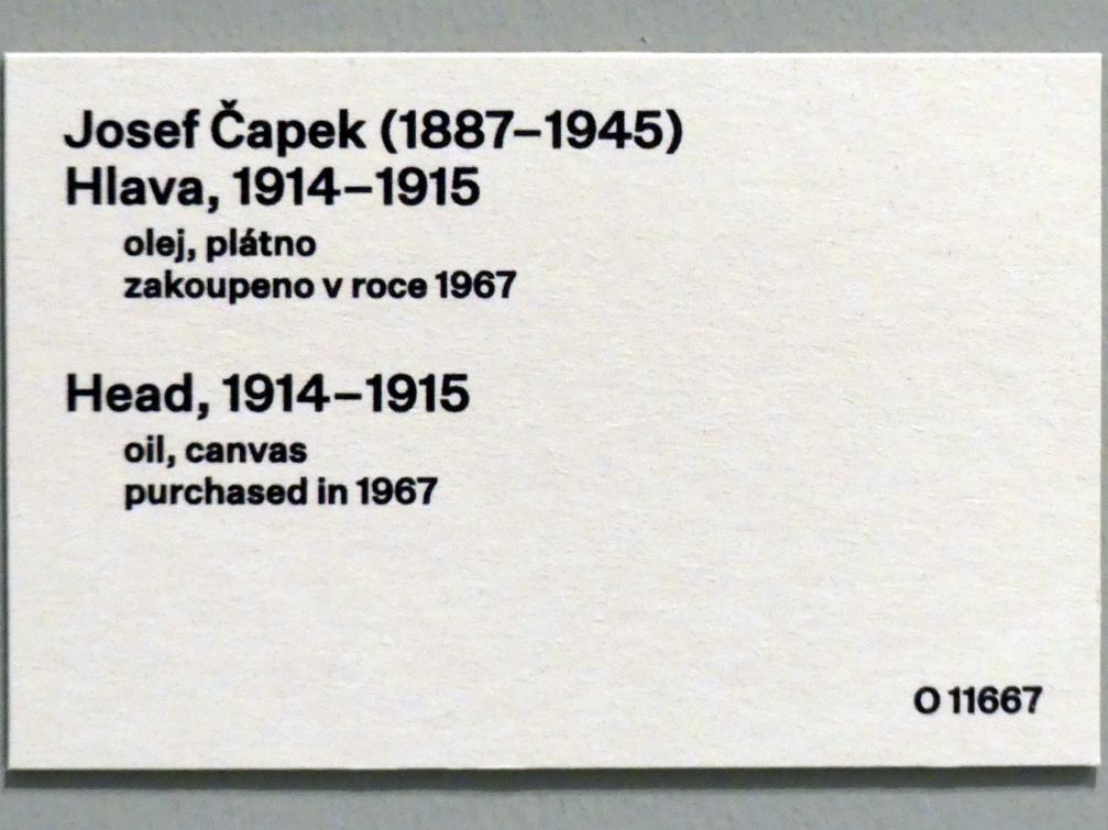 Josef Čapek (1908–1938), Kopf, Prag, Nationalgalerie im Messepalast, 1918-1939, Saal 2, 1914–1915, Bild 2/2