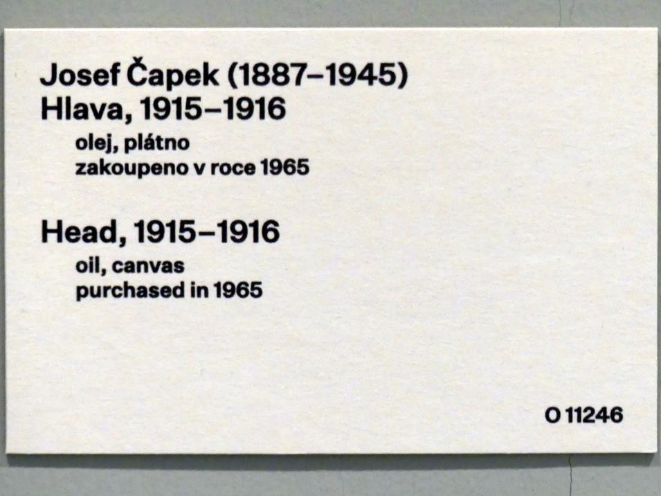 Josef Čapek (1908–1938), Kopf, Prag, Nationalgalerie im Messepalast, 1918-1939, Saal 2, 1915–1916, Bild 2/2