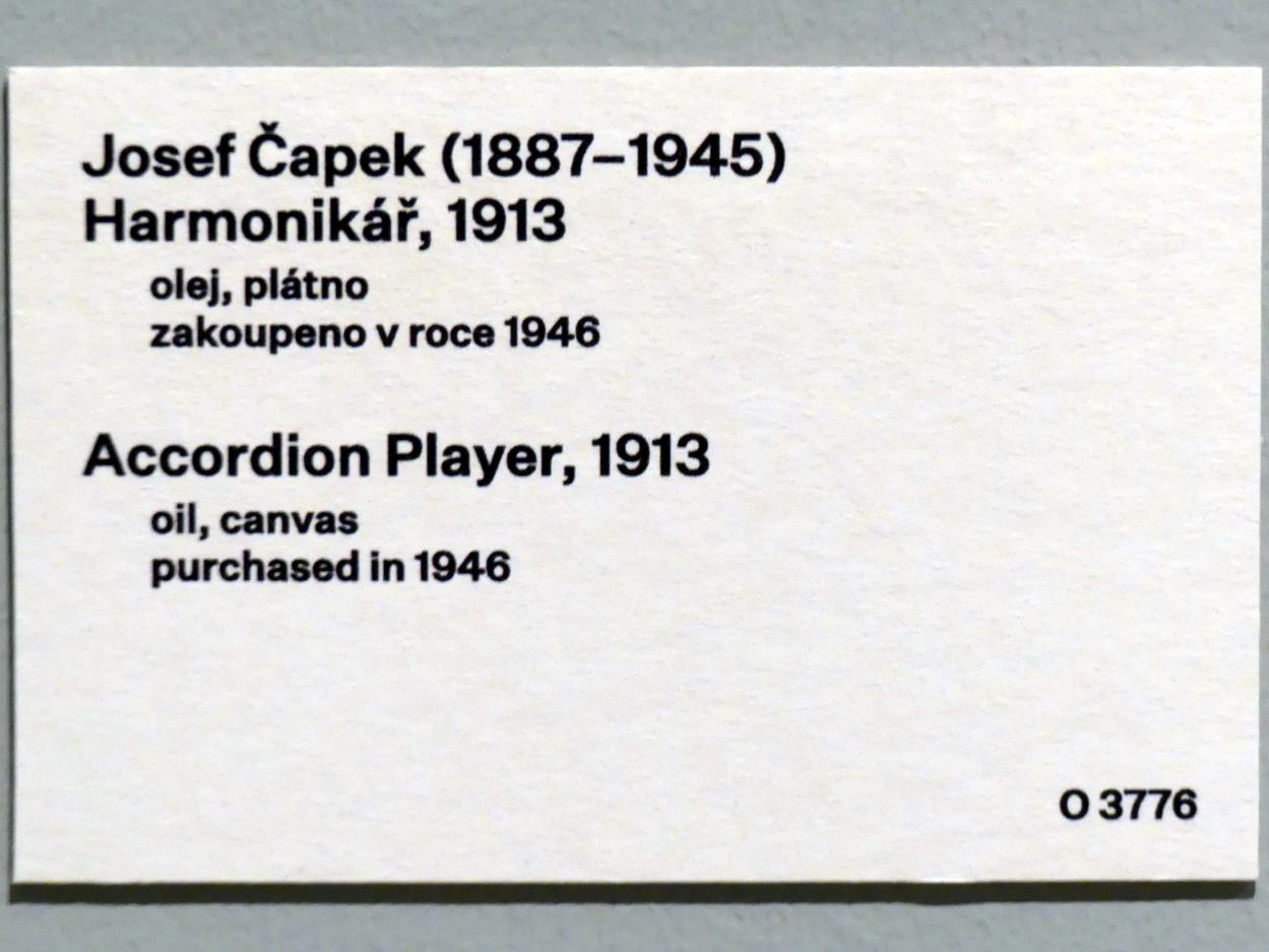 Josef Čapek (1908–1938), Akkordeonspieler, Prag, Nationalgalerie im Messepalast, 1918-1939, Saal 2, 1913, Bild 2/2