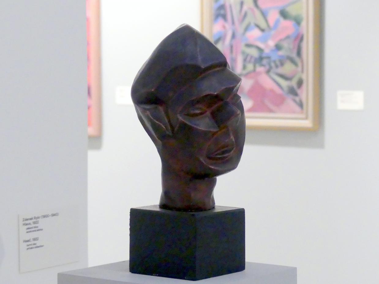 Zdeněk Rykr (1922–1936), Kopf, Prag, Nationalgalerie im Messepalast, 1918-1939, Saal 2, 1922, Bild 3/4