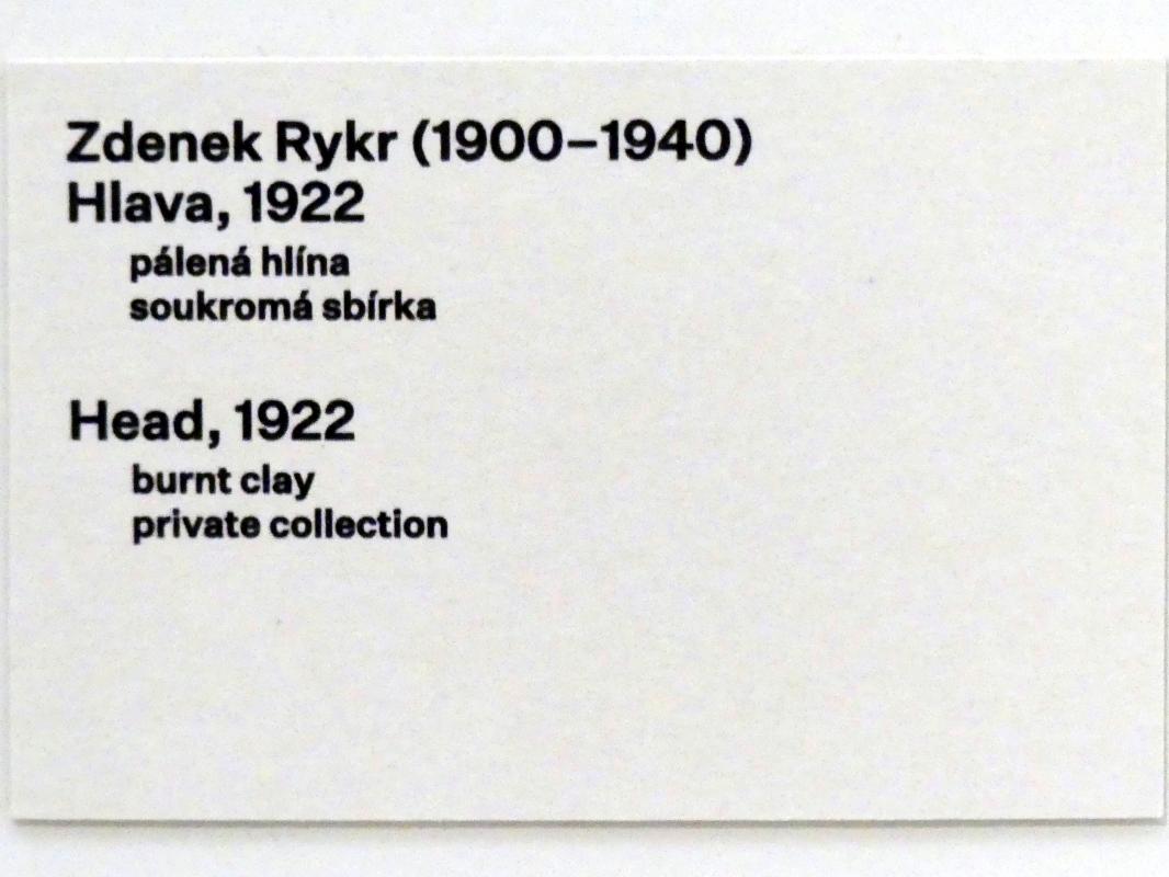 Zdeněk Rykr (1922–1936), Kopf, Prag, Nationalgalerie im Messepalast, 1918-1939, Saal 2, 1922, Bild 4/4