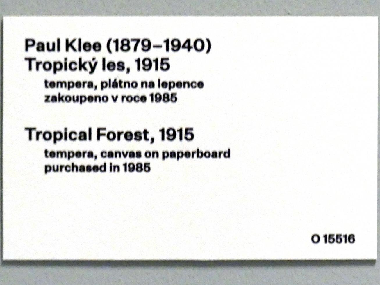 Paul Klee (1904–1940), Tropischer Regenwald, Prag, Nationalgalerie im Messepalast, 1918-1939, Saal 2, 1915, Bild 2/2