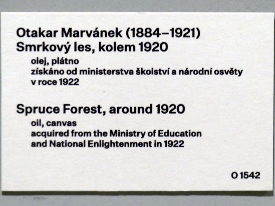 Otakar Marvánek (1920), Fichtenwald, Prag, Nationalgalerie im Messepalast, 1918-1939, Saal 2, um 1920, Bild 2/2
