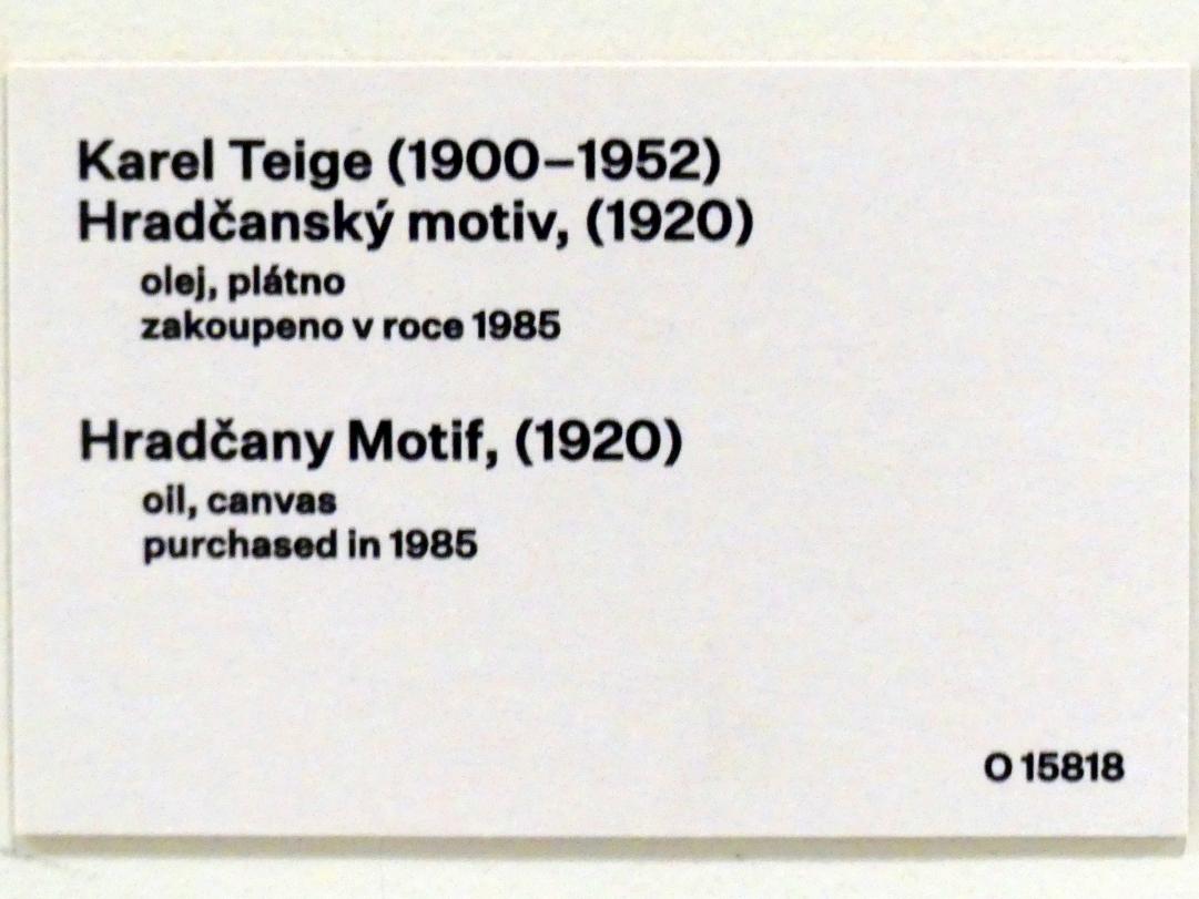 Karel Teige (1920), Prager Burg, Prag, Nationalgalerie im Messepalast, 1918-1939, Saal 3, 1920, Bild 2/2