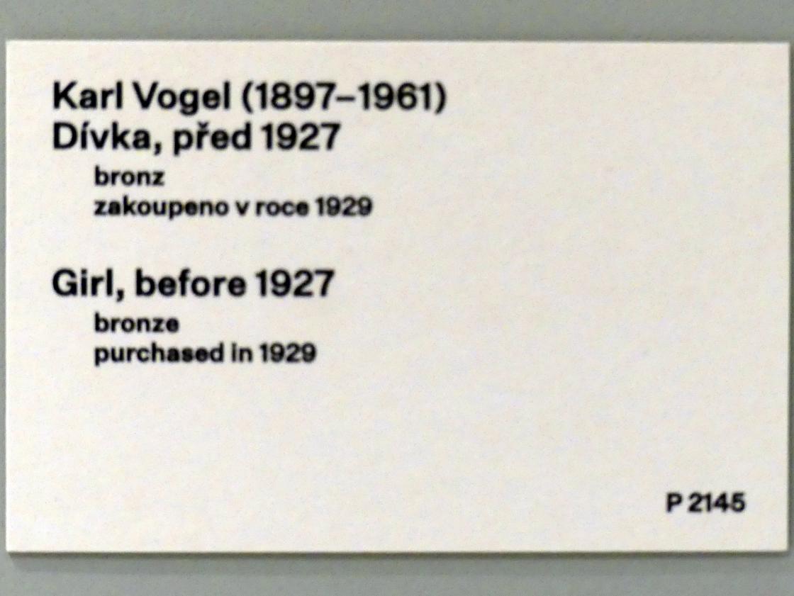 Karl Vogel (Karel Vogel) (1926), Mädchen, Prag, Nationalgalerie im Messepalast, 1918-1939, Saal 3, vor 1927, Bild 6/6