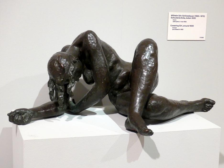 Wilhelm Srb-Schloßbauer (1930), Kauerndes Mädchen, Prag, Nationalgalerie im Messepalast, 1918-1939, Saal 3, um 1930, Bild 2/4